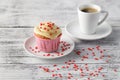 Expresso coffee cup and muffins Royalty Free Stock Photo