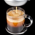 Expresso Coffee in glass cup Royalty Free Stock Photo