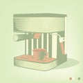 Expresso coffee machine vector illustration in vintage color