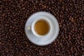 Expresso Over Coffee Beans Royalty Free Stock Photo