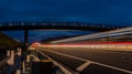 Expressway Light Trails Bridge Royalty Free Stock Photo