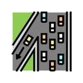 expressway road color icon vector illustration