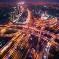 Expressway Top View Road Traffic, an Essential Infrastructure. AI