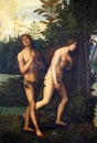 Expulsion of Adam and Eve from paradise Royalty Free Stock Photo