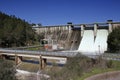 Expulsion of water after heavy rains in the embalse de Puente Nuevo