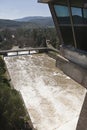 Expulsion of water after heavy rains in the reservoir of Puente Nuevo to river Guadiato
