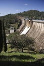 Expulsion of water after heavy rains in the reservoir of Puente Nuevo to river Guadiato