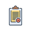 Color illustration icon for Expunge, document and paper Royalty Free Stock Photo