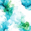 Exquisite abstract background of blue and green ink and water (tiled) Royalty Free Stock Photo