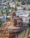 Exquisite, ancient stone carved temple on Badami fort hill in Ka