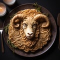 Exquisite Animalism: Pancake Art Of A Ram On A Plate