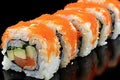 Exquisite Assortment of Vibrantly Presented Sushi Rolls with a Variety of Flavorful Options