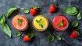 Exquisite blend pineapple, watermelon, and strawberry create a harmonious symphony of flavors Royalty Free Stock Photo