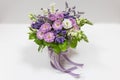 Exquisite bouquet of Roses, Eustoma, Veronica, Snapdragon and Lilac