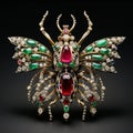 Exquisite Bug-shaped Antique Brooch With Influences From Raimundo De Madrazo Y Garreta And Sultan Mohammed