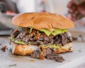 Exquisite carne asada torta mexican style