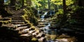 An exquisite cascade, descending along the rocky steps, like a marvelous dance of water fairie