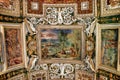 Exquisite ceiling of Gallery of Maps, Vatican museum, Rome. Royalty Free Stock Photo