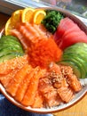 Chirashi Donburi with Fresh Vibrant Sashimi and Roe Royalty Free Stock Photo