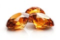 Exquisite citrine gemstones displayed on a clean white background with realistic lighting in studio setup Royalty Free Stock Photo