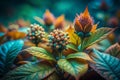 Exquisite Closeup of Spring Blossoms and Beech Hedge Leaves A Macro Photography Masterpiece Capturing the Delicate Royalty Free Stock Photo