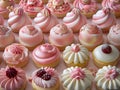 Exquisite Collection of Assorted Frosting Cupcakes Displayed for Celebration