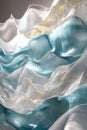 Abstract flowing aquamarine and white design with golden accents, ethereal art Royalty Free Stock Photo