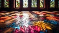 Exquisite Crafted Stained Glass: Vibrant Floral & Geometric Patterns