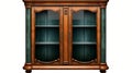 Exquisite Craftsmanship Wooden Cabinet With Glass Doors Royalty Free Stock Photo