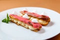 Exquisite cream dessert eclairs Royalty Free Stock Photo