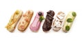 Exquisite cream dessert eclairs Royalty Free Stock Photo
