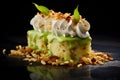 sheeps milk mousse and pandan curd caramelized pastry