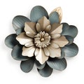 Exquisite 3d floral artwork with rich metallic shades of gold, iron, steel, and silver