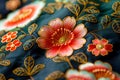 Elegant Japanese floral kimono fabric Royalty Free Stock Photo