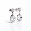 Exquisite Diamond Drop Earrings In High-key Lighting Royalty Free Stock Photo