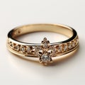 Exquisite Diamond And Gold Engagement Ring With Fleurette Pattern