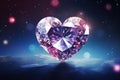 Exquisite Diamond heart gem background. Generate Ai