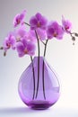 Exquisite Elegance: A Stunning Display of Purple Orchids in a Bl