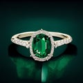 Exquisite Emerald Ring with Diamond Halo - Elegance Redefined