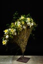 Exquisite flower arrangement with tulips and daffodils