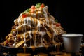 Exquisite food photography capturing delicious cheese nachos with gourmet precision