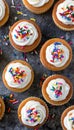 Exquisite frosted sugar cookies with colorful sprinkles in professional food photography