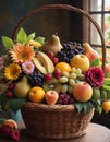 Exquisite Fruit Basket Still Life Royalty Free Stock Photo