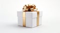 Exquisite Gift Box on Clear White Background - Elegant Present Packaging for Celebrations and Special Occasions.