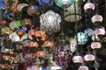 Exquisite glass lamps and lanterns in the Grand Bazaar Royalty Free Stock Photo