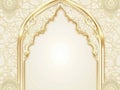 Exquisite Gold Islamic Arch Design Royalty Free Stock Photo