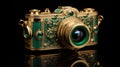 Exquisite Golden Camera With Hyperrealistic Design And Ultra Clear Image Quality