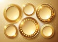 Exquisite Golden Dotted Round Frames A Premium Collection of Decorative Circles for Elevated Design Projects Royalty Free Stock Photo