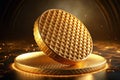 Exquisite Golden Wafer Texture Background A Luxurious Visual Element for Design Projects Packaging and Branding Royalty Free Stock Photo