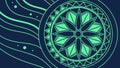 Exquisite Green Mandala Pattern: Sacred Geometry & Calming Design, vector design Generative AI Royalty Free Stock Photo